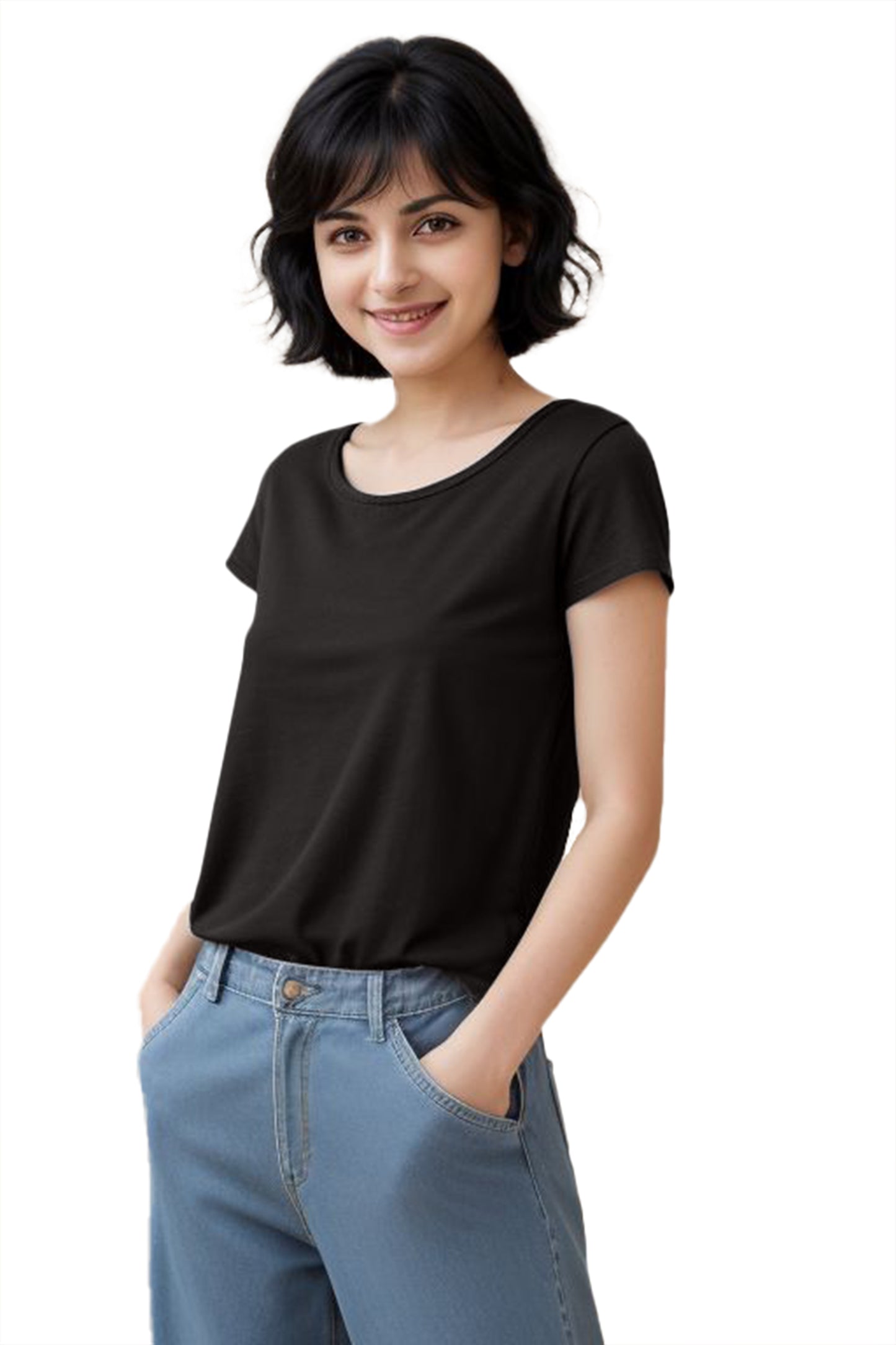 Trendy women's cotton plain t shirt