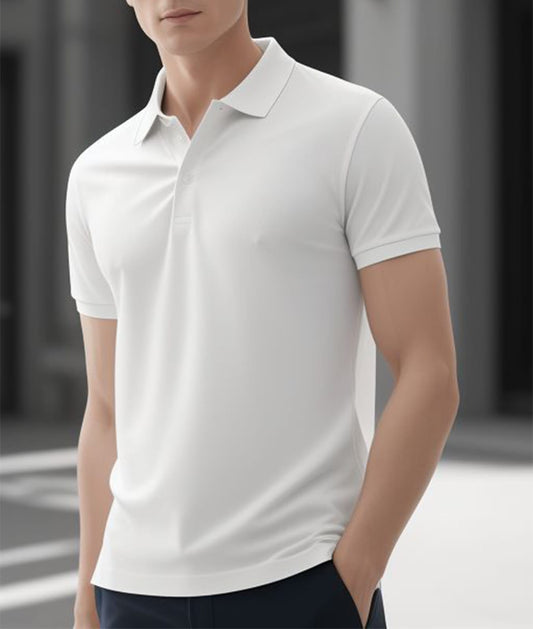 Stylish Men's cotton plain tshirt - Collared