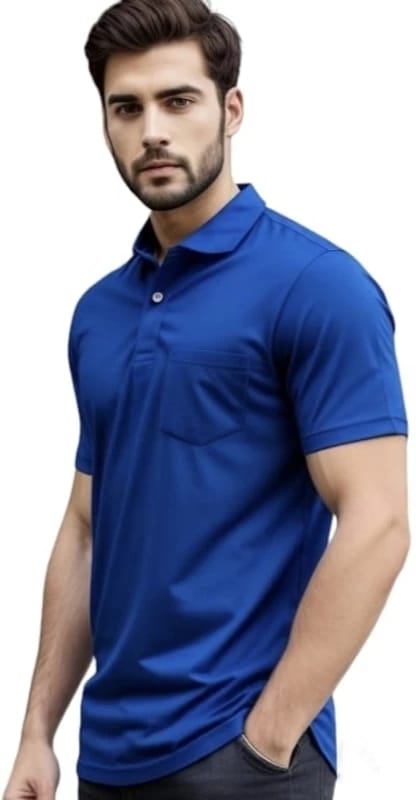 Stylish Men's cotton plain tshirt - COLLARED