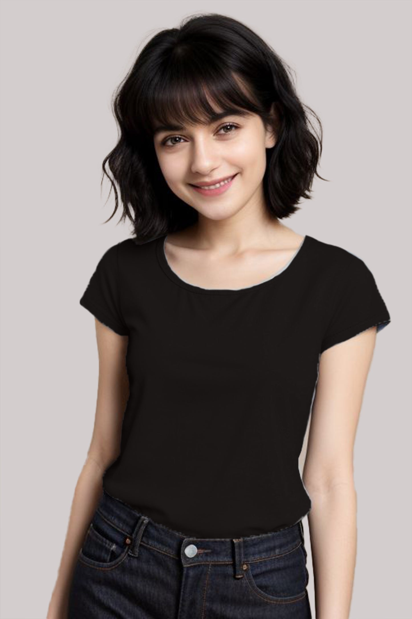 Trendy women's cotton plain t shirt