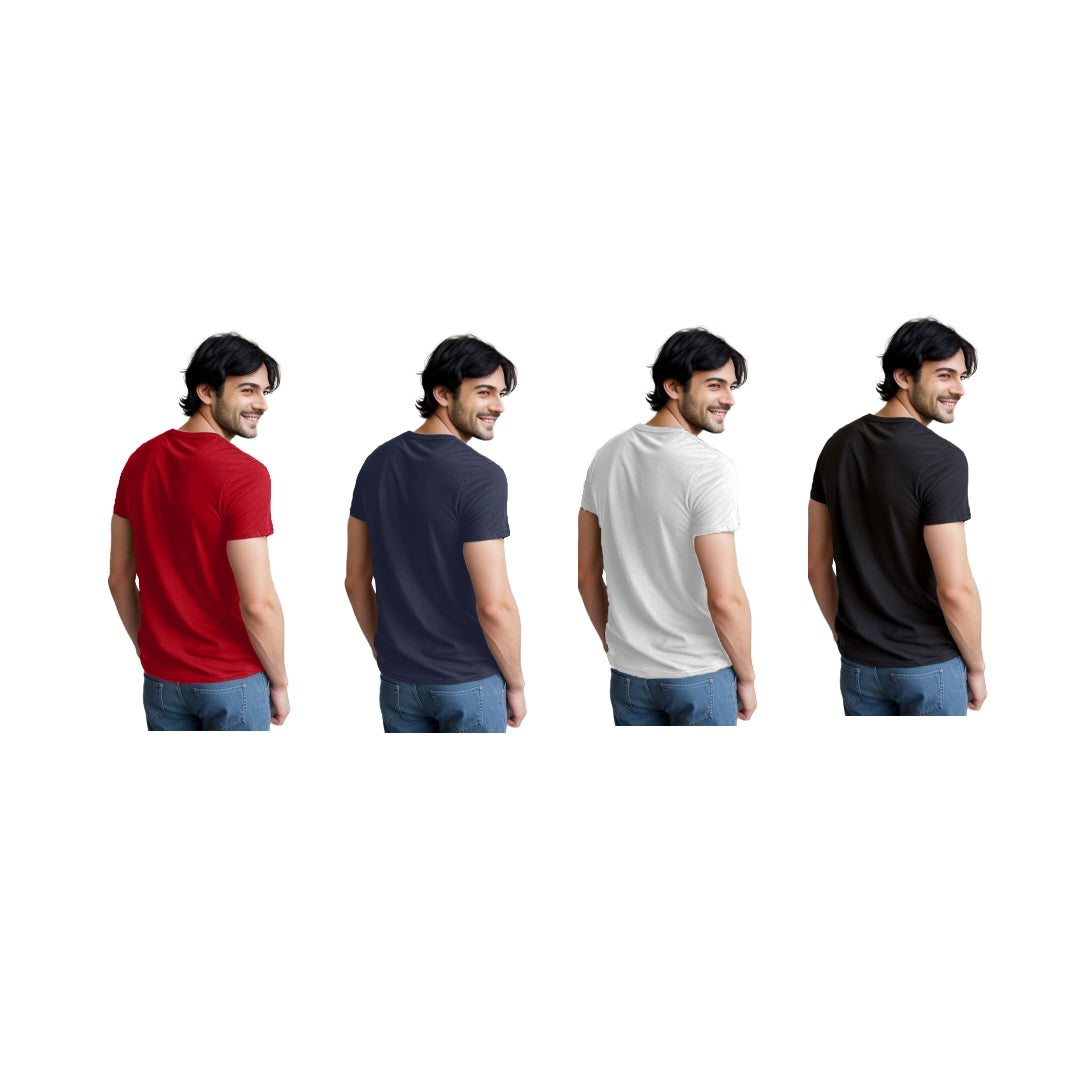 Stylish men's cotton plain t shirt-COMBO PACK